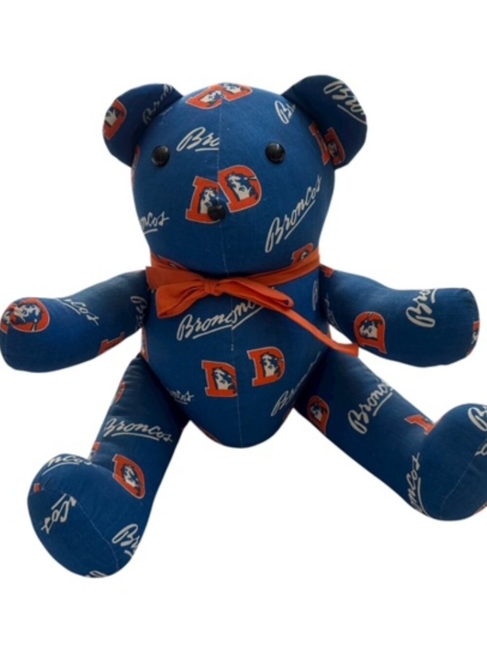 Custom Made DENVER BRONCO 16" Teddy Bear